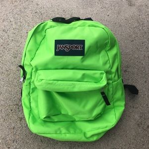 jansport lime green backpack